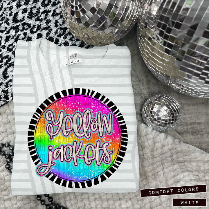 Rainbow Splatter Rounds DTF Print