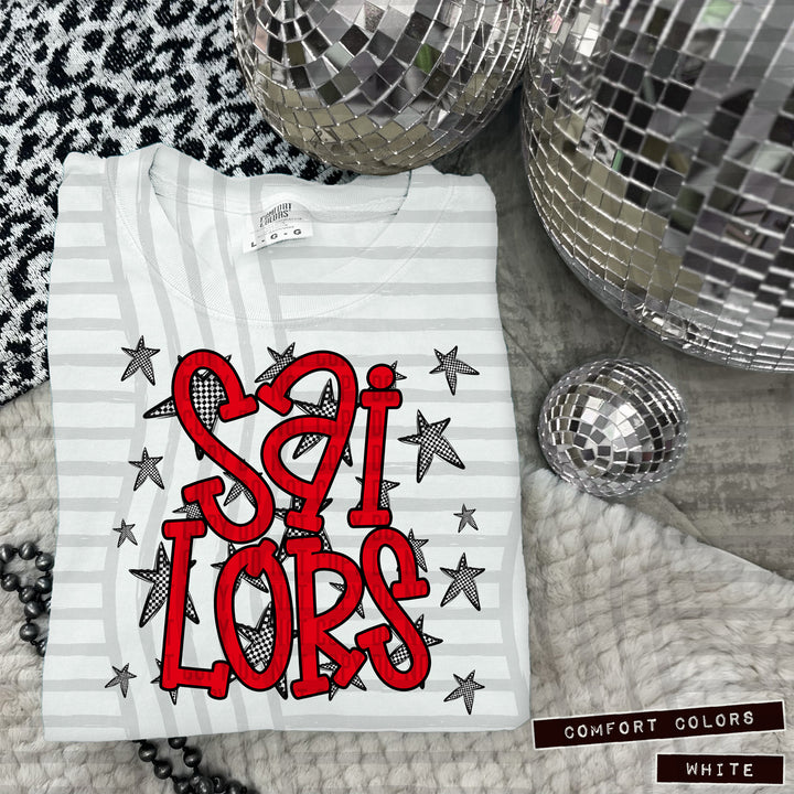 Red Staggered DTF Print
