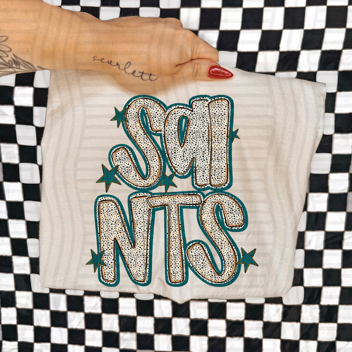 Teal Dotty DTF Print