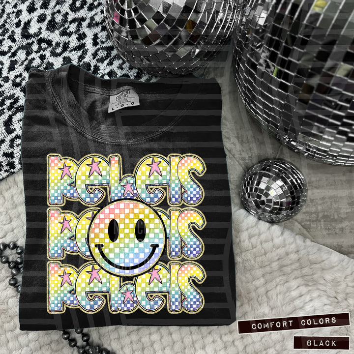 Rainbow Smiley Triple Stack DTF Print