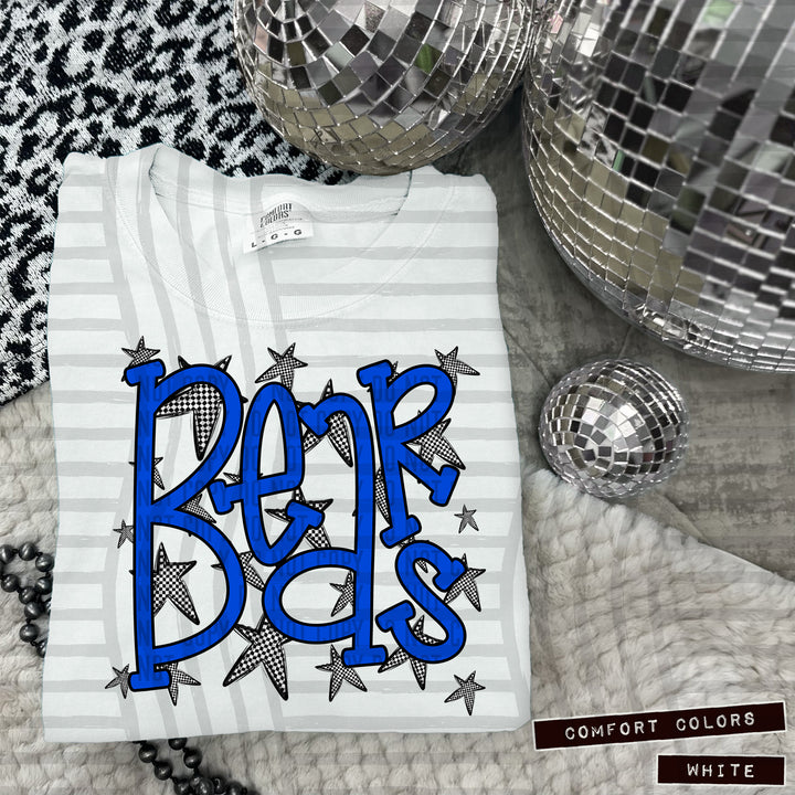 Blue Staggered DTF Print