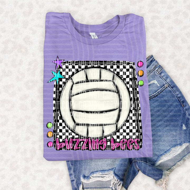 Bright Preppy Volleyball DTF Print