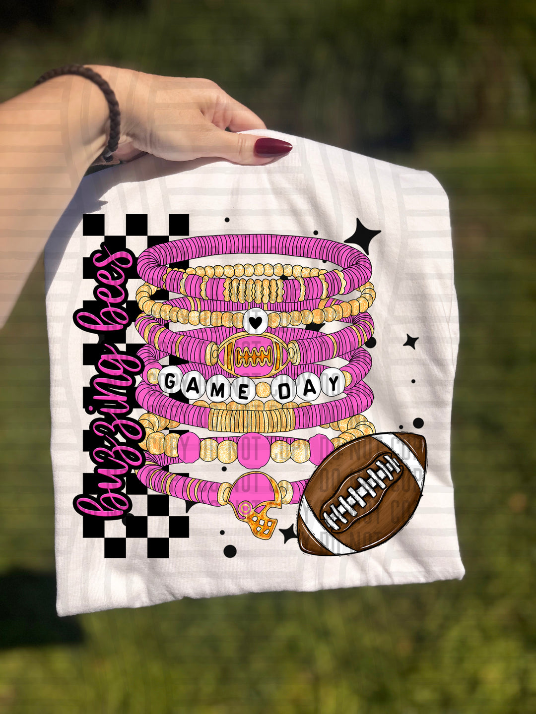 Pink Game Day Bracelets DTF Print