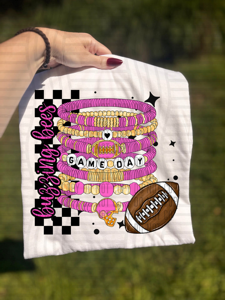 Pink Game Day Bracelets DTF Print