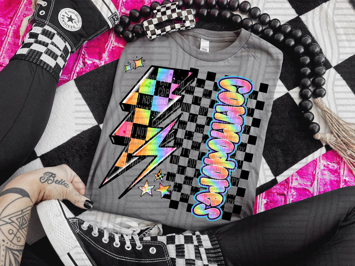 Neon Side Bolt DTF Print