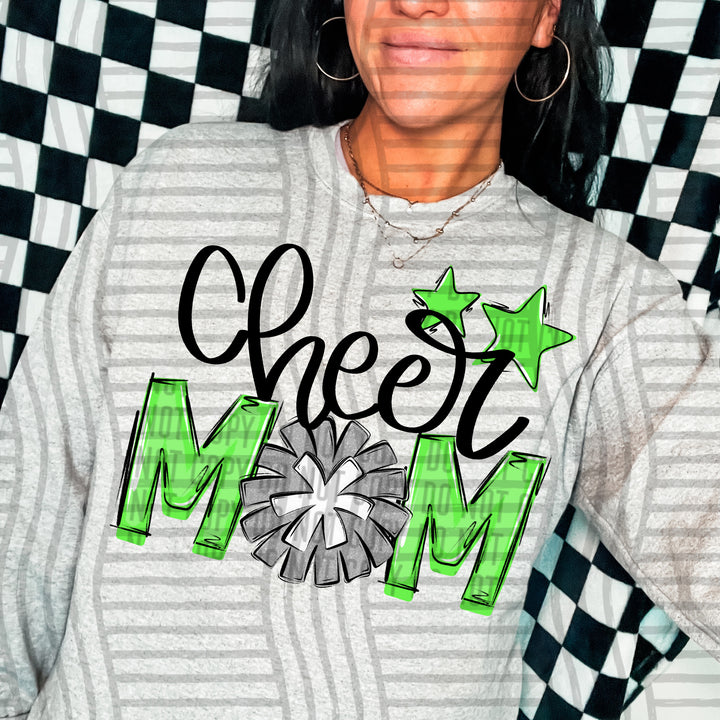 Sports Mom Cheer Silver DTF Print