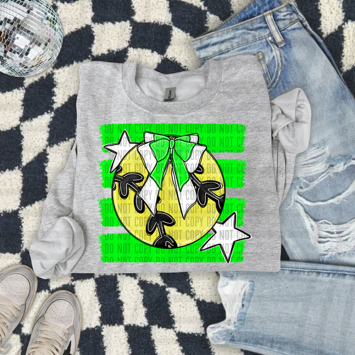Softball Bow DTF Print