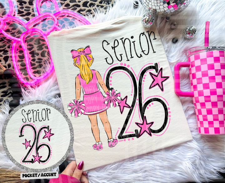 Cheerleader 2026 Senior POCKET DTF Print