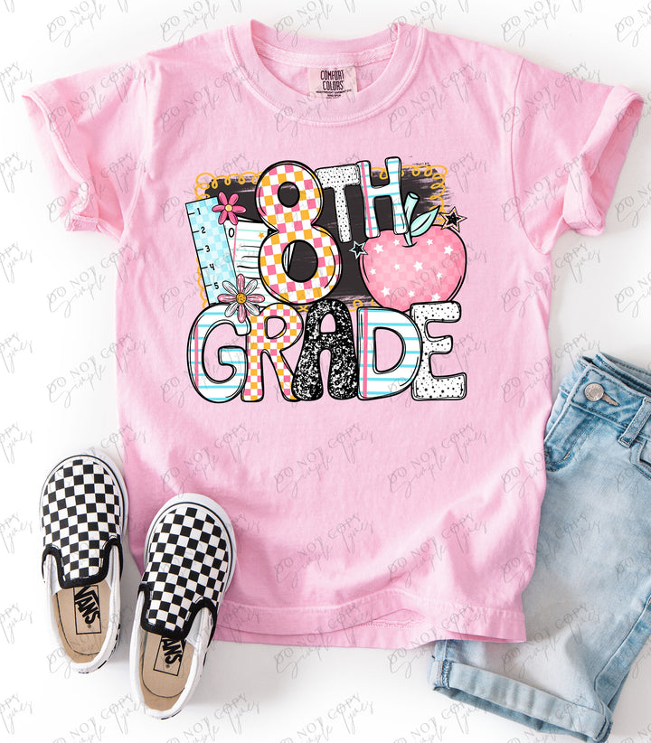 Back To School Apple Grades DTF Print