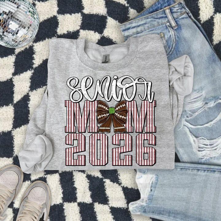 Senior Mom Football Seersucker DTF Print
