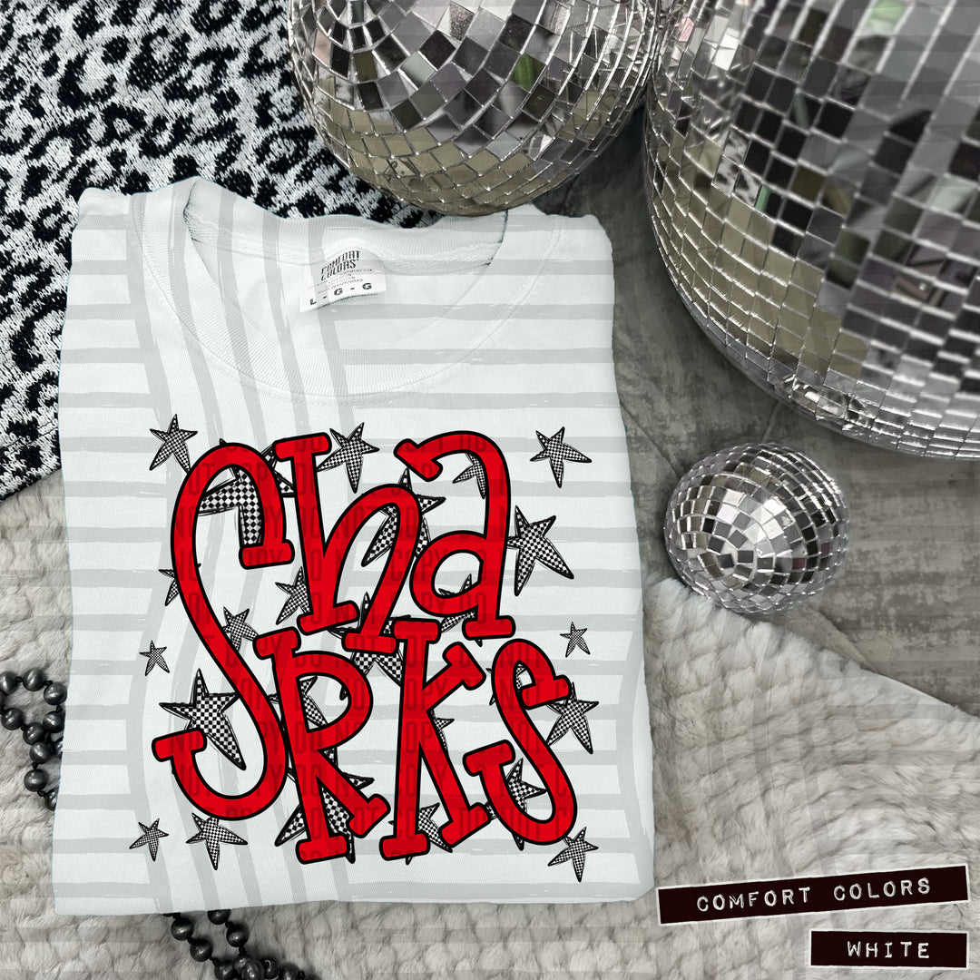 Red Staggered DTF Print
