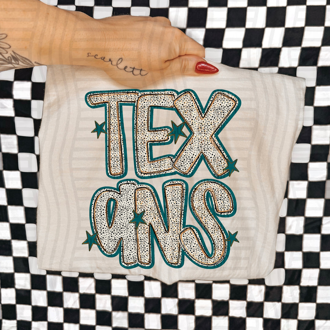 Teal Dotty DTF Print