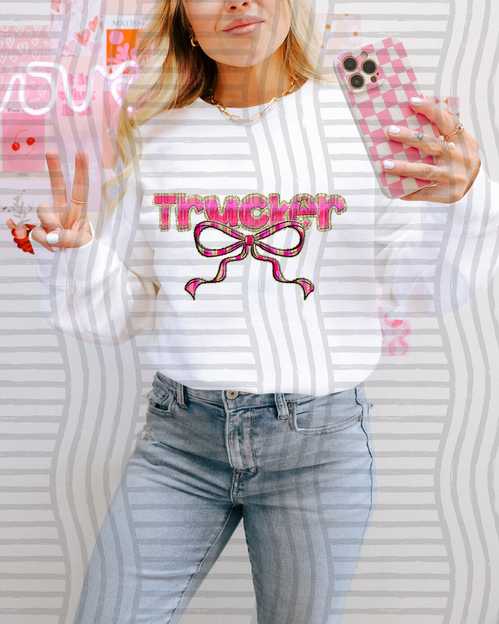 Pink Bow Occupations Names DTF Print