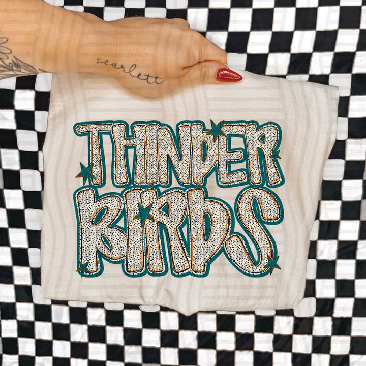 Teal Dotty DTF Print