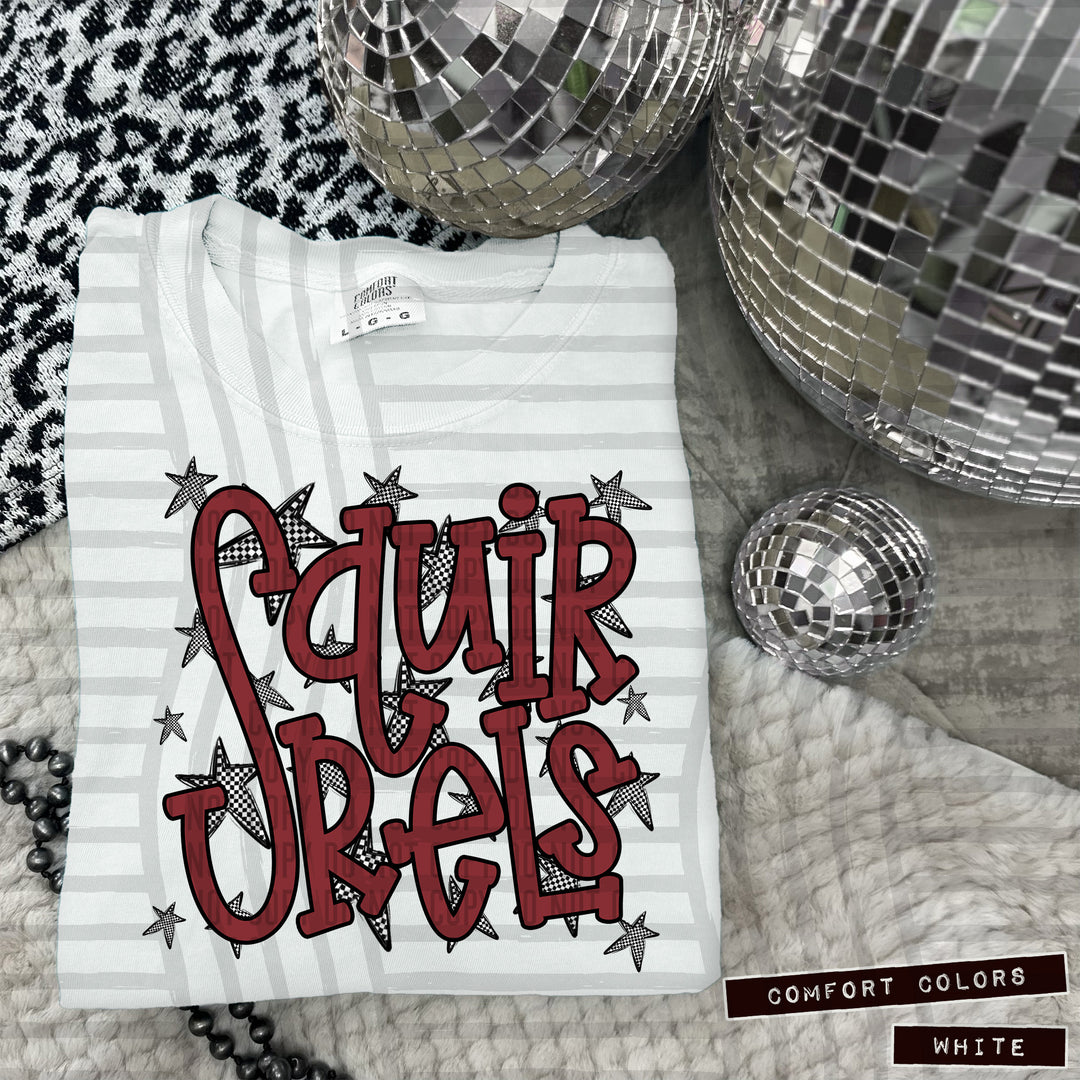 Crimson Staggered DTF Print