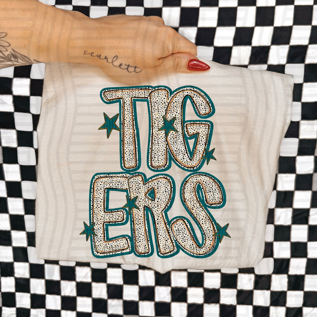 Teal Dotty DTF Print