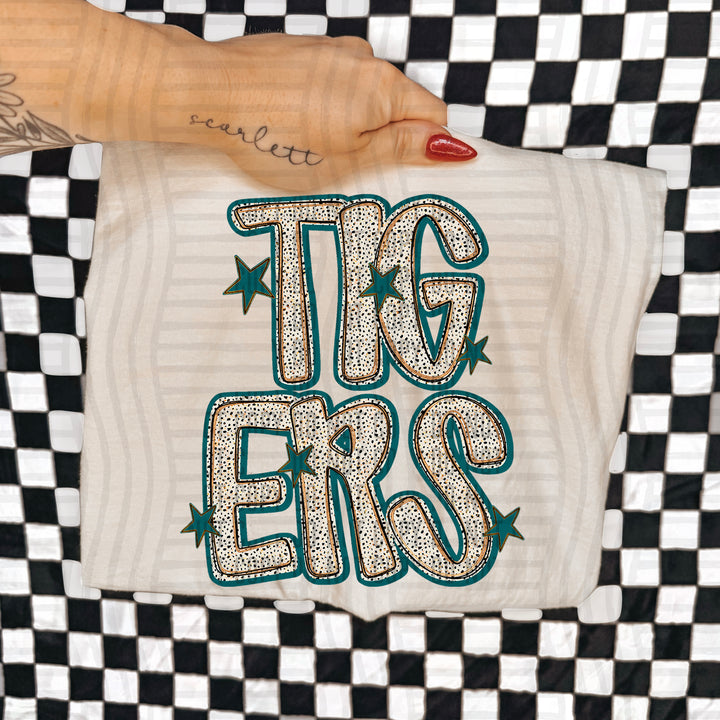 Teal Dotty DTF Print