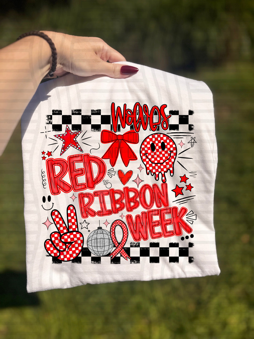 Red Ribbon DTF Print