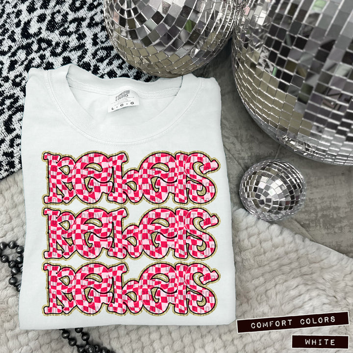Pink Checks DTF Print