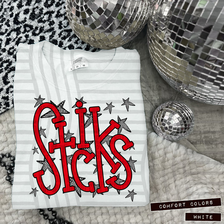Red Staggered DTF Print