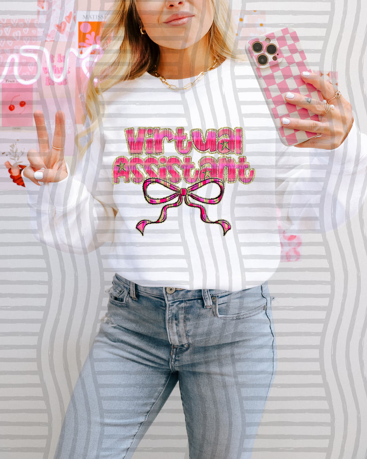 Pink Bow Occupations Names DTF Print
