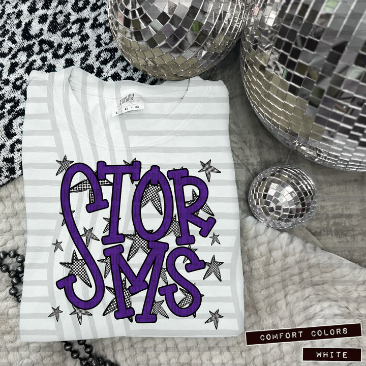 Purple Staggered DTF Print