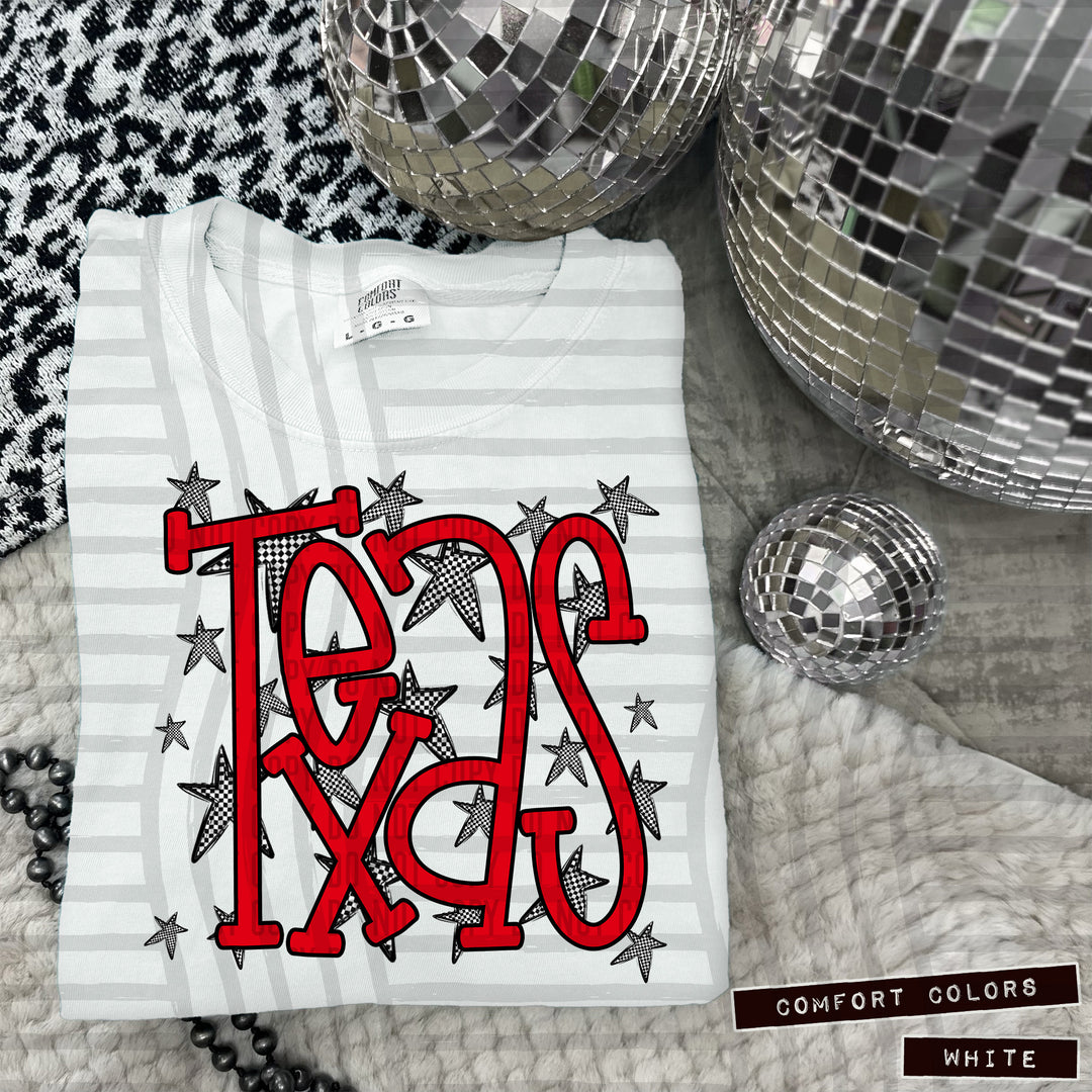 Red Staggered DTF Print