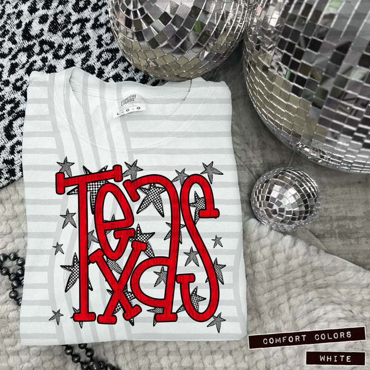 Red Staggered DTF Print