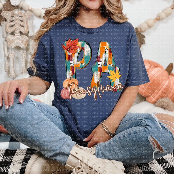 Fall Dottie States DTF Print