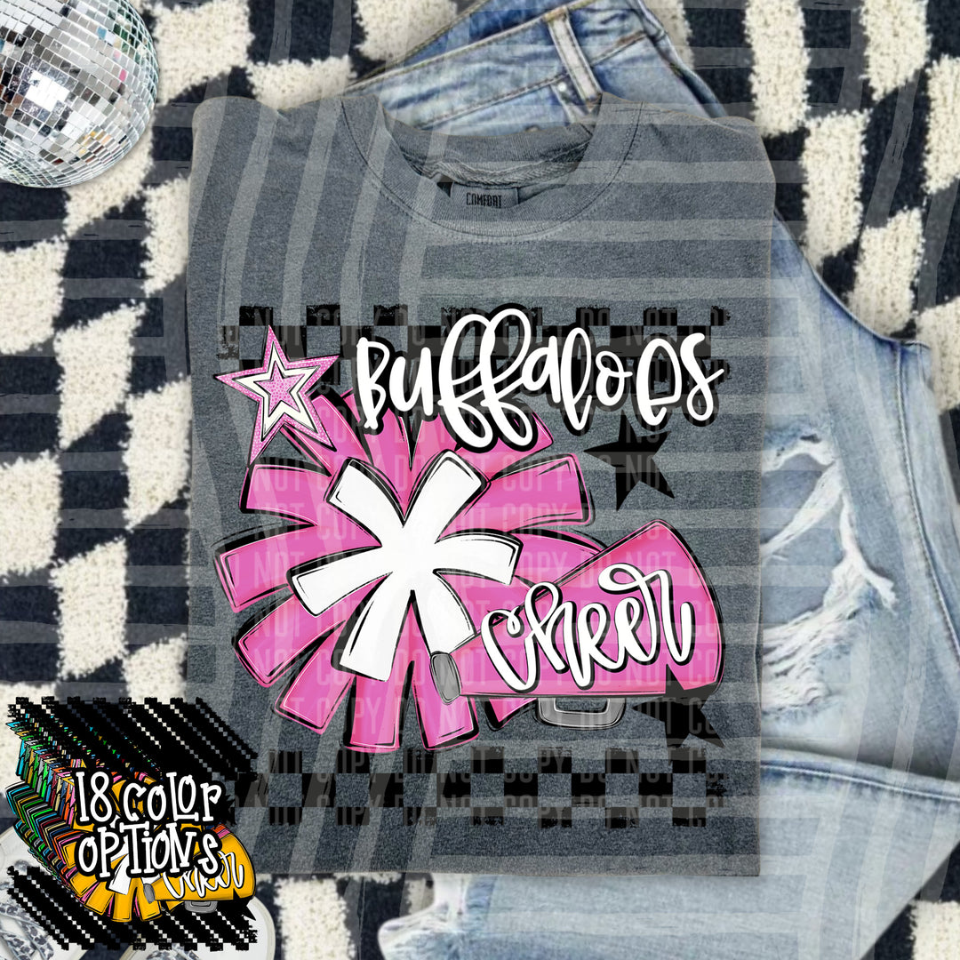 Cheer Pom With Names Sage DTF Print