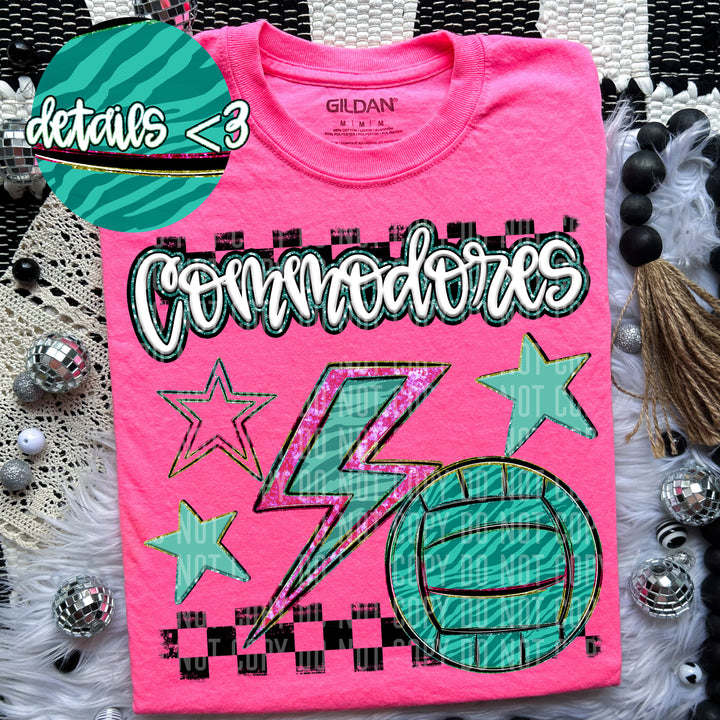 Rainbow Volleyball Bolts DTF Print