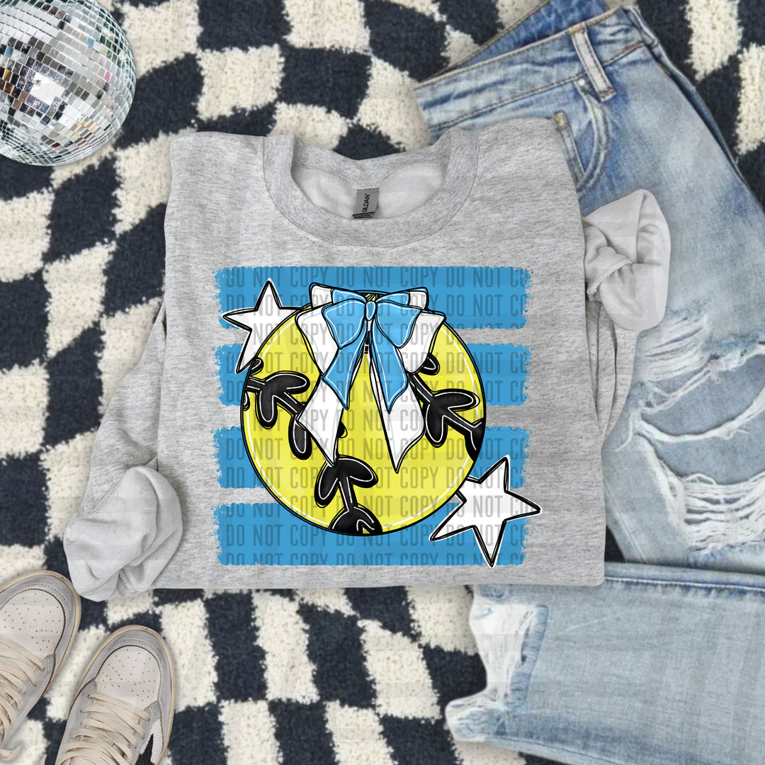 Softball Bow DTF Print