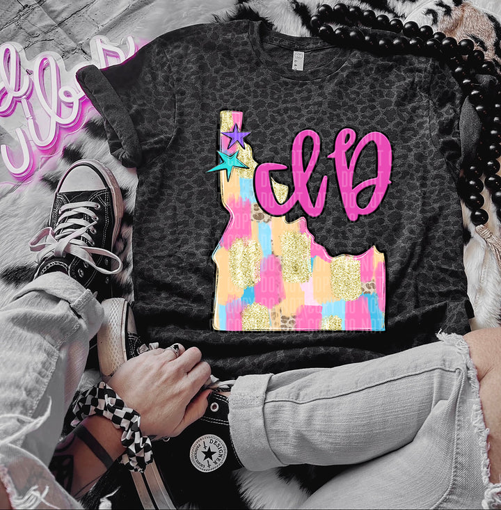 Preppy Bright Brushstroke States DTF Print