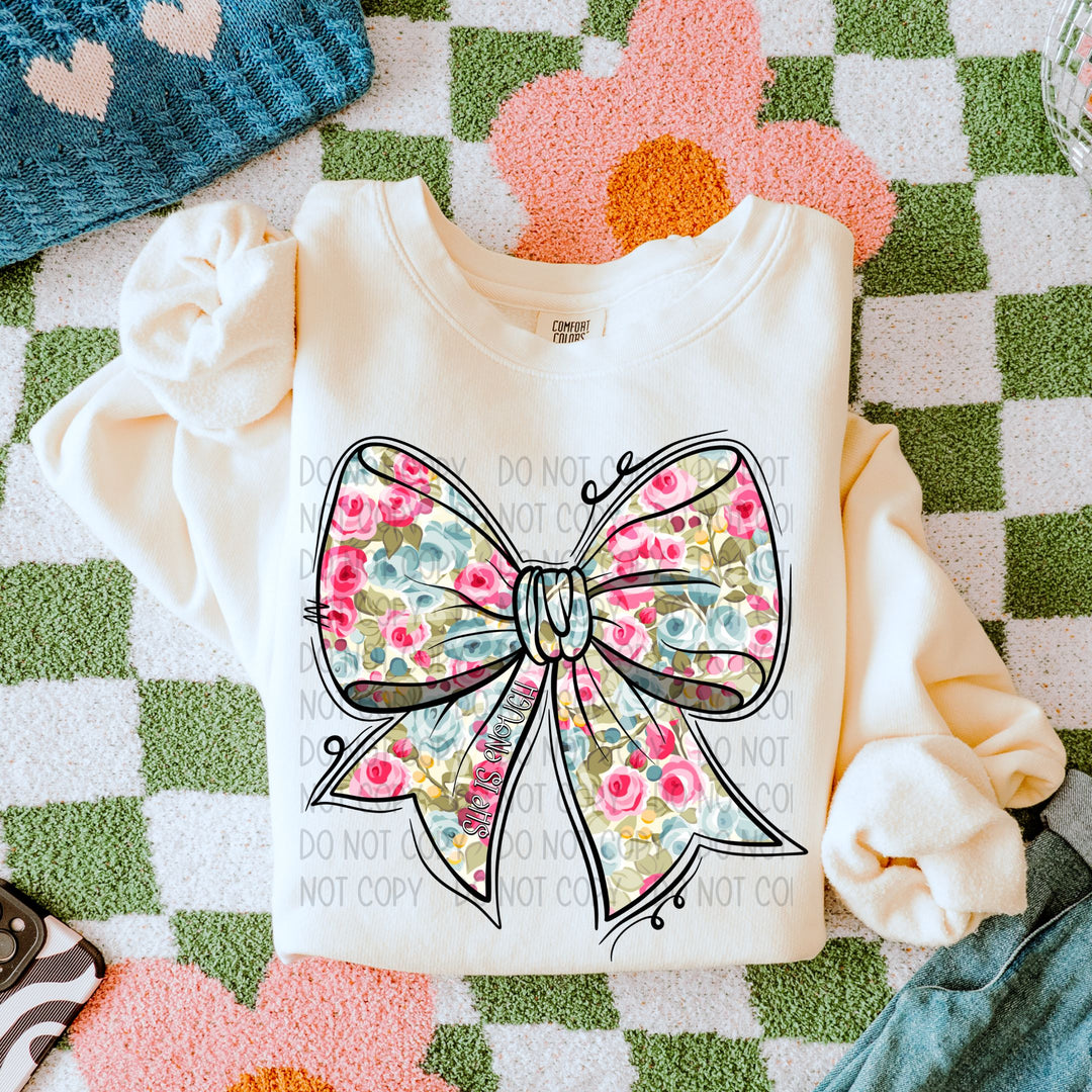 Floral Bow DTF Print