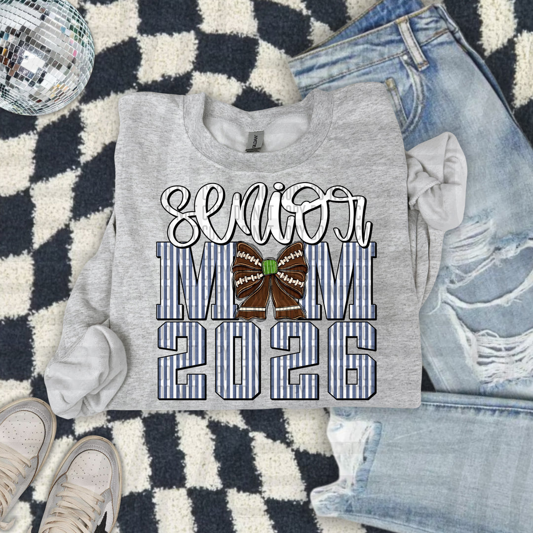 Senior Mom Football Seersucker DTF Print