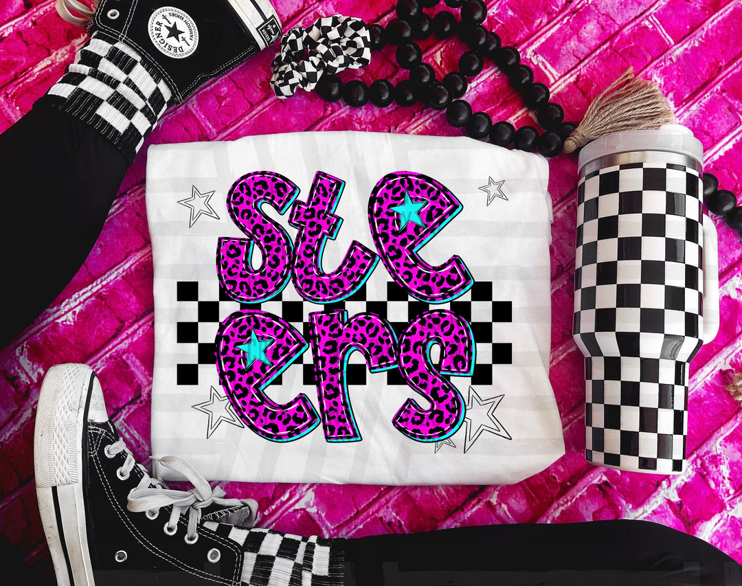 Pink Neon Leopard DTF Print