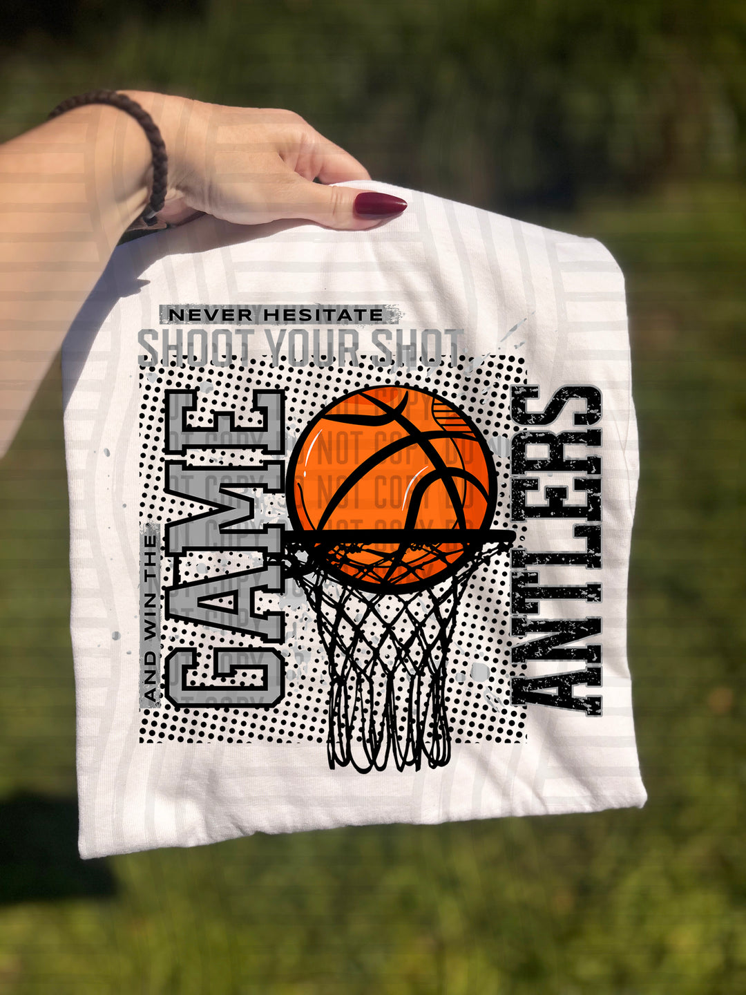 Never Hesitate Basketball DTF Print