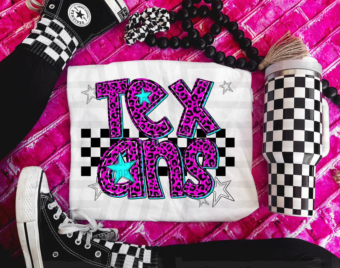 Pink Neon Leopard DTF Print