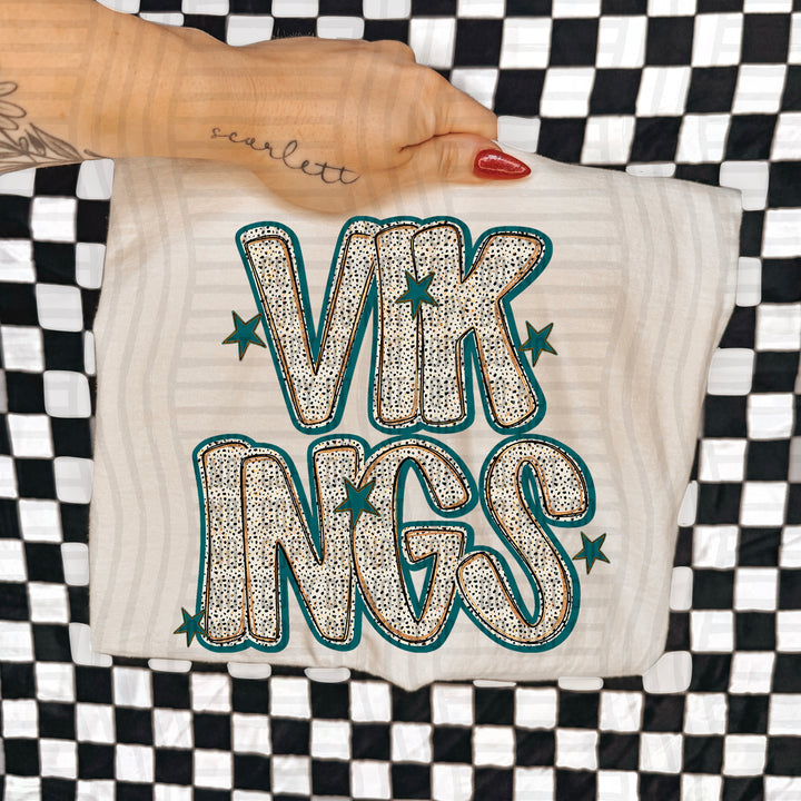 Teal Dotty DTF Print