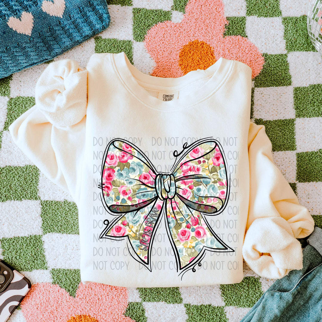 Floral Bow DTF Print