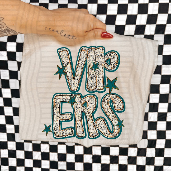 Teal Dotty DTF Print