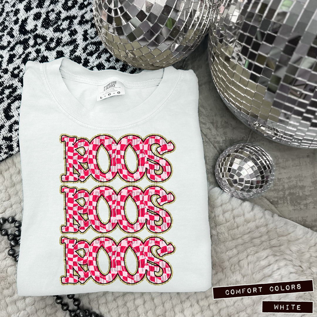 Pink Checks DTF Print