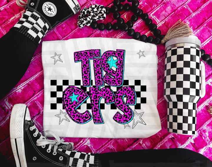 Pink Neon Leopard DTF Print