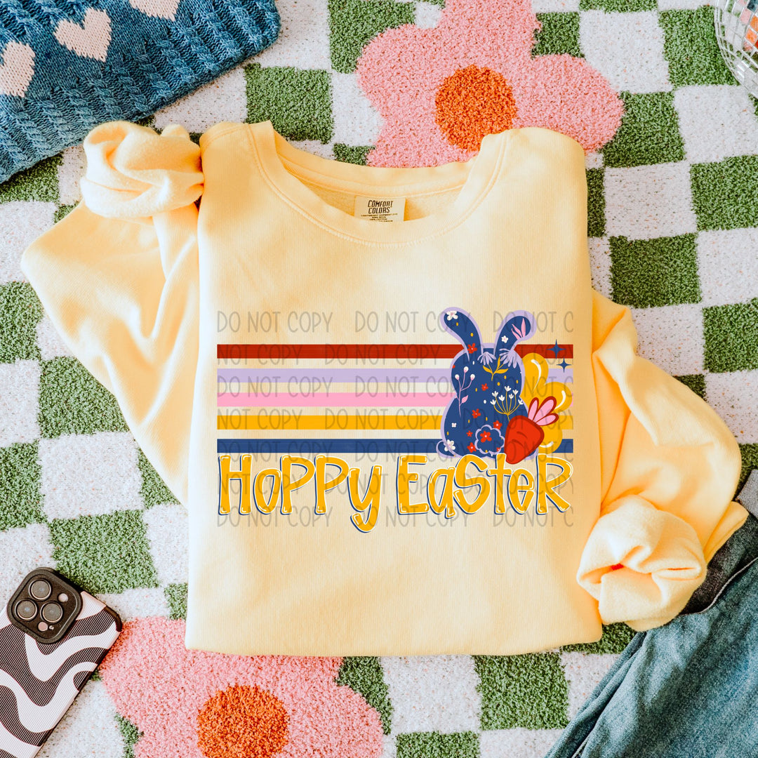 Hoppy Easter Bunny Retro DTF Print