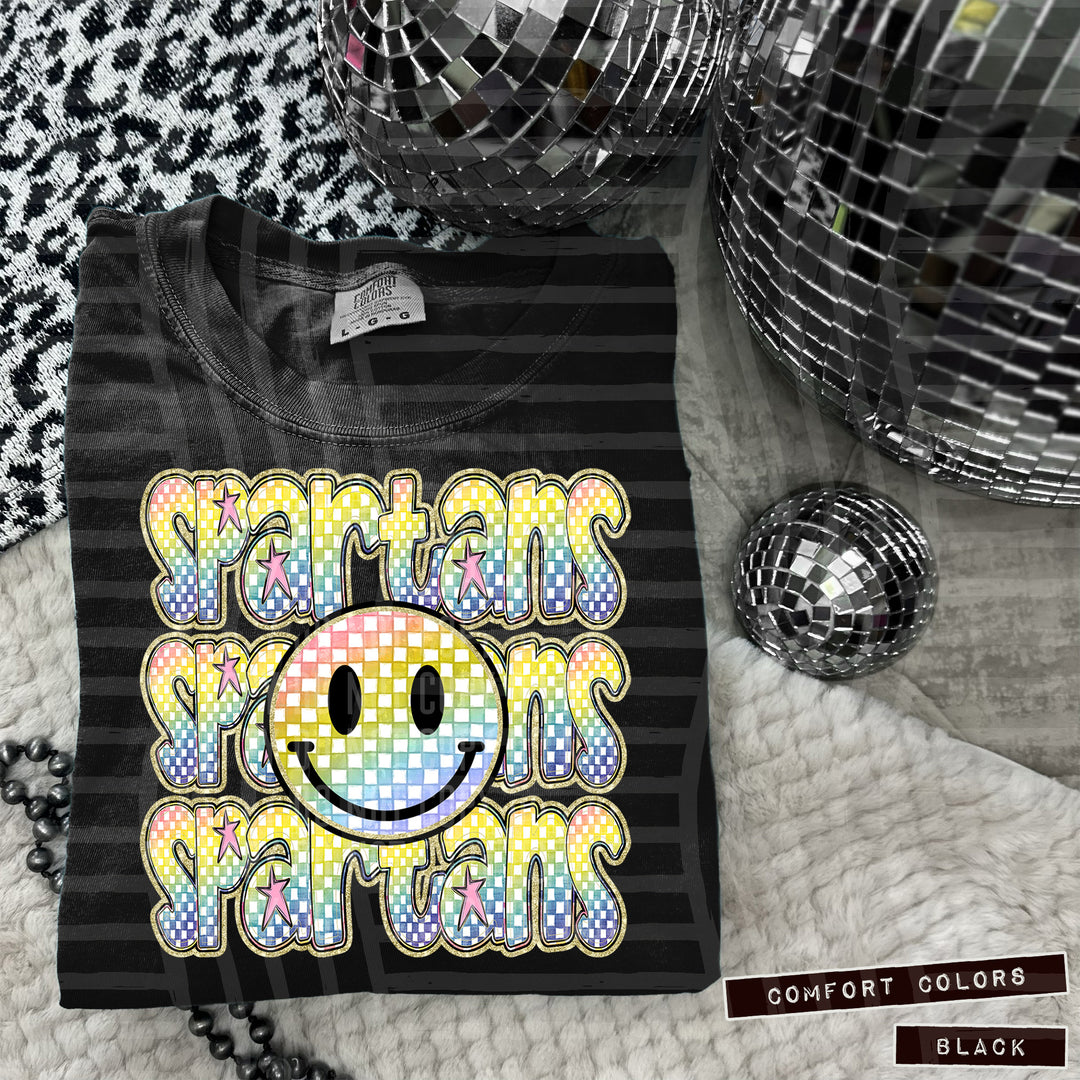 Rainbow Smiley Triple Stack DTF Print