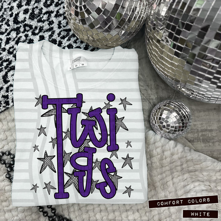 Purple Staggered DTF Print