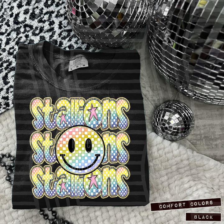 Rainbow Smiley Triple Stack DTF Print