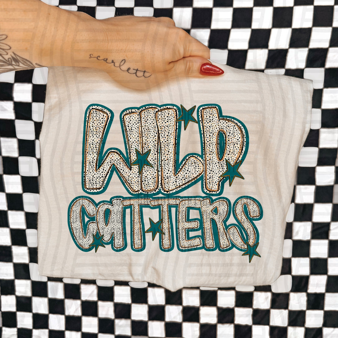 Teal Dotty DTF Print