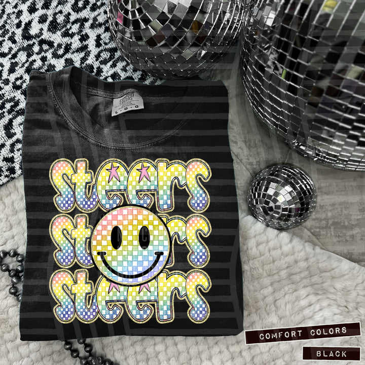 Rainbow Smiley Triple Stack DTF Print