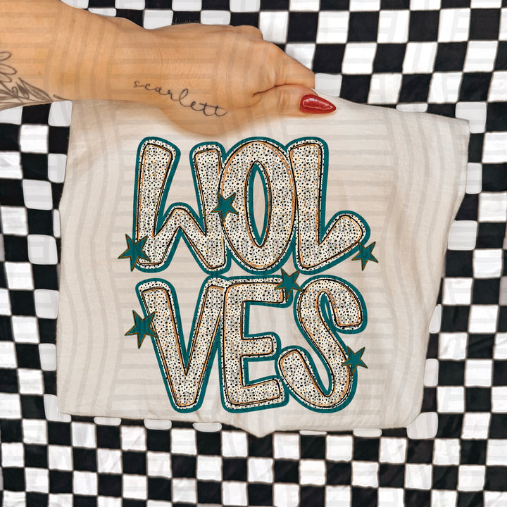 Teal Dotty DTF Print